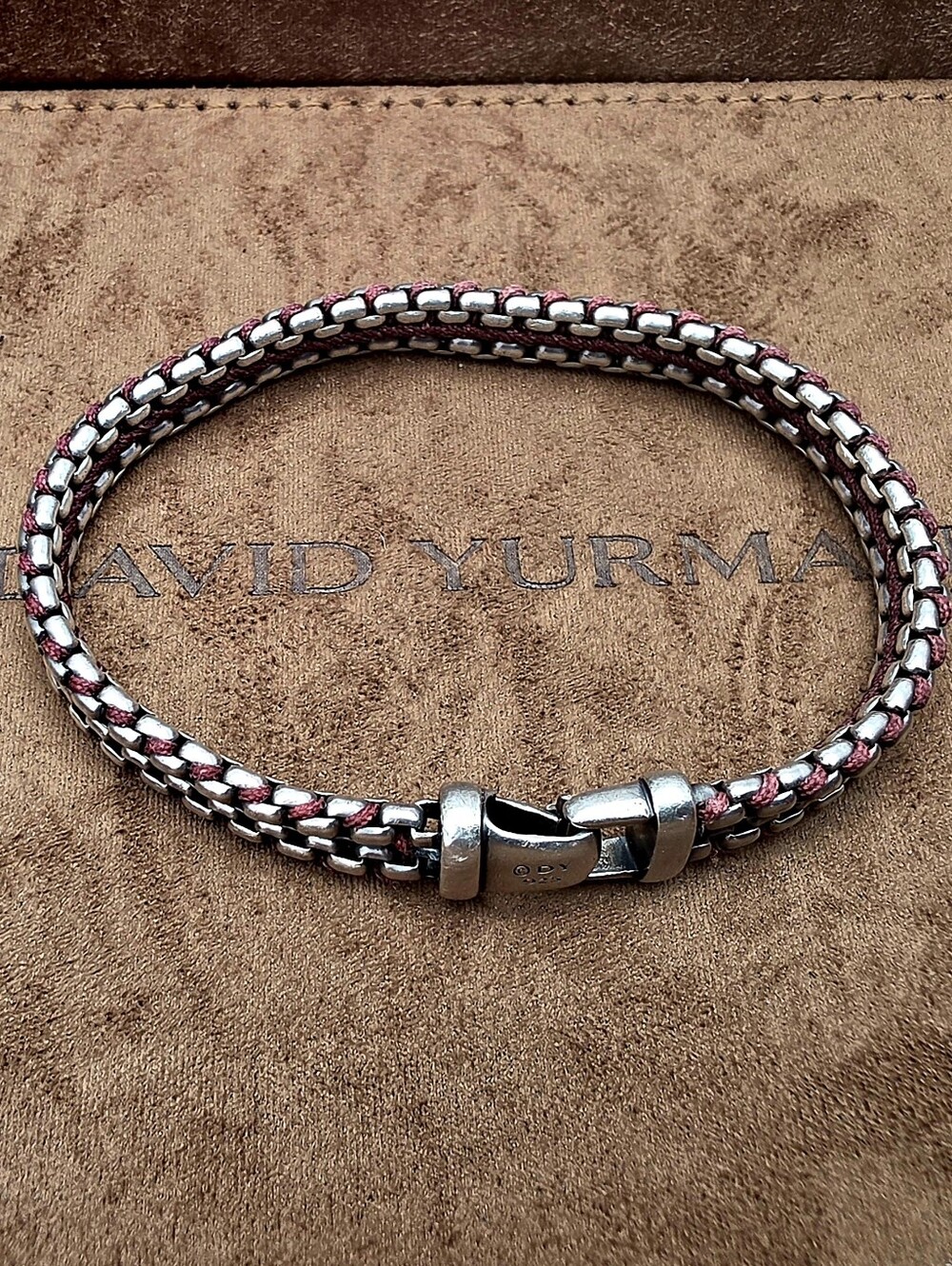 David Yurman Box  Chain Bracelet With Red Nylobw9veb Into Iy